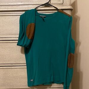 Lauren Ralph Lauren Teal Top with Tan Elbow Patches